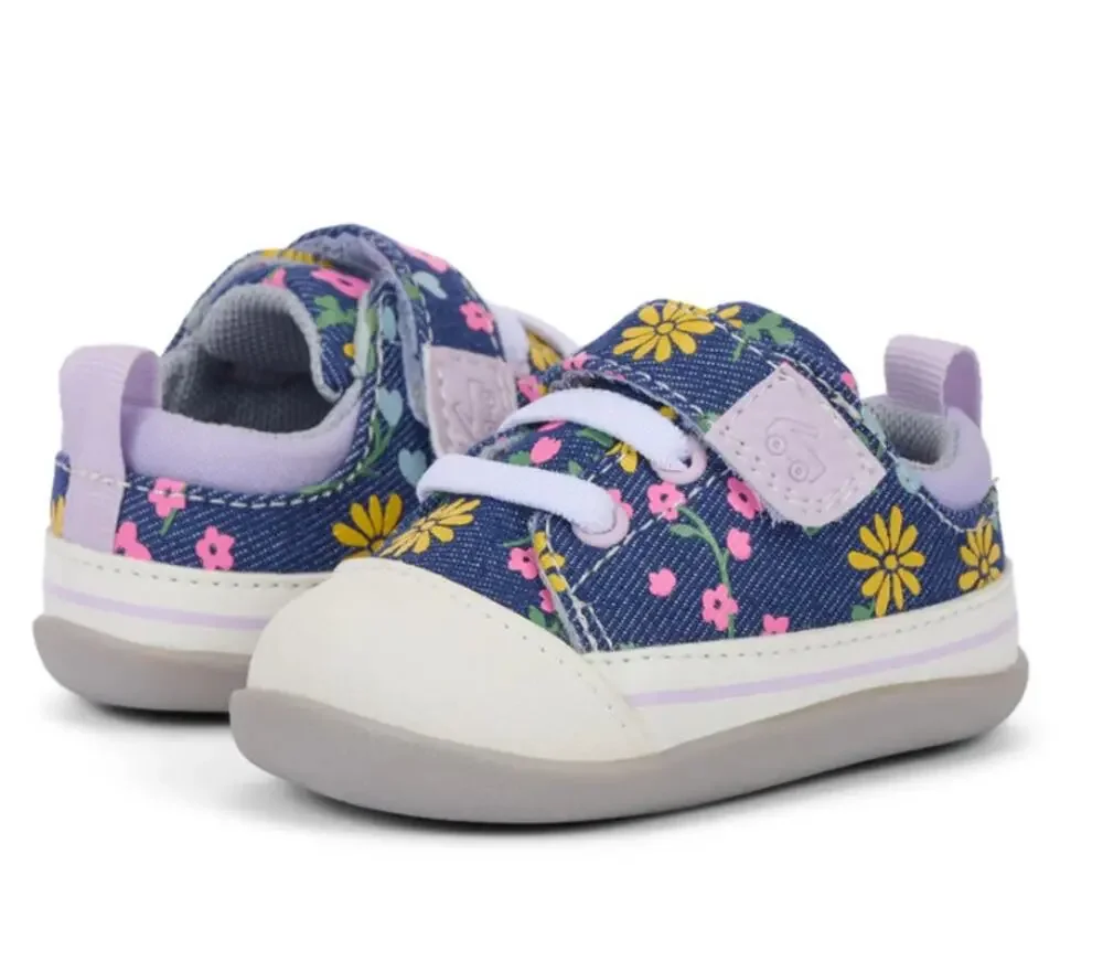 See Kai Run Stevie Mini Toddler Sneakers in Blue Denim/Floral